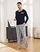 Demegimi Herren Schlafanzug Lang Winter Baumwolle Kariert Pyjama Set Weicher Hausanzug, mit V-Ausschnitt Langarm Shirt & Schlafanzughose