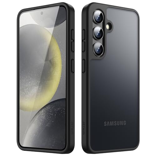 JETech Matt Hülle für Samsung Galaxy S24 5G, Mattierte Durchscheinende Handyhülle Rückseite Dünn Schutzhülle, Anti-Fingerabdruck (Schwarz)