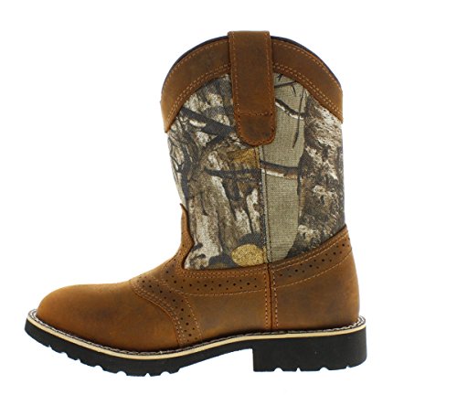 Itasca Unisex Youth Pull-On Leather/Nylon Buckaroo Western Boot, Camouflage, 2.0 Standard Us Width Us Little Kid #TOP3