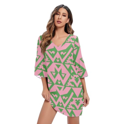 Robe en mousseline de soie respirante col en V fluide anti-chaleur