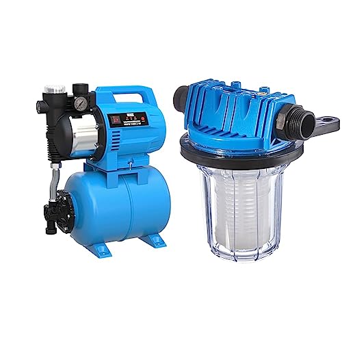 Güde Hauswasserwerk HWW 1400.2 VF & 94460 Schmutzfilter Kurz Sandfilter Vorsatzfilter, 1 Stück (1er Pack)