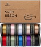 Vitalizart Satin Ribbon 3/8 Inch Double Faced Silk Like Thin Ribbon for Gift Wrapping Bouquet Hair Wedding Christmas Decoration