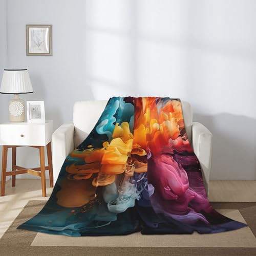 Couverture flanelle super douce plaid canape lit multicolore 127x101 - 3