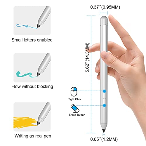Image of Microsoft Surface Pen - Compatible with Pro 11 /9 /8 /X /10 /7+ /7 /6 /5 /4 /3, Go 4 /3 /2 /1, Laptop /Studio /Book 5 /4 /3 /2 /1, Palm Rejection, 1024 Pressure Sensitivity, 100 Days Working | Digital Pen for Surface, Surface Laptop /Book /Go /Studio, Kobo, 1024 Pressure, Precise Drawing & Note-Taking, Two Side Buttons
