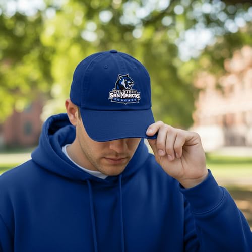 Gorra bordada ajustable azul con logo CSUSM miniatura 5