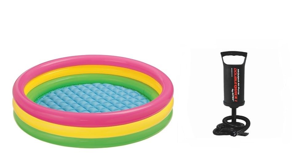 Image of PVC Sunset Glow Baby Pool, Multi Color & Output Air Balloon Pump, Multi Color