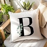 Photo Gallery madcolitote federa per cuscino con monogramma iniziale b, eucalipto, acquerello, 55,9 x 56 cm, con lettera dell alfabeto, decorazione per la casa, camera da letto, soggiorno, divano Photo Gallery madcolitote federa per cuscino con monogramma iniziale b, eucalipto, acquerello, 55,9 x 56 cm, con lettera dell alfabeto, decorazione per la casa, camera da letto, soggiorno, divano