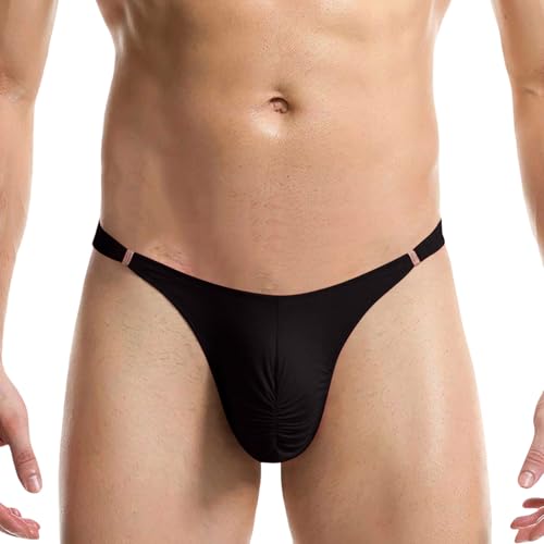 DASONLUE Herren Sissy Tanga Unterwäsche Kleidung Für Männer Höschen Slip Mini Bikinis Ice Silk Erotische T-Hose Thong G-Strings Mit Beutel Niedrigschnitt Slips Trunk