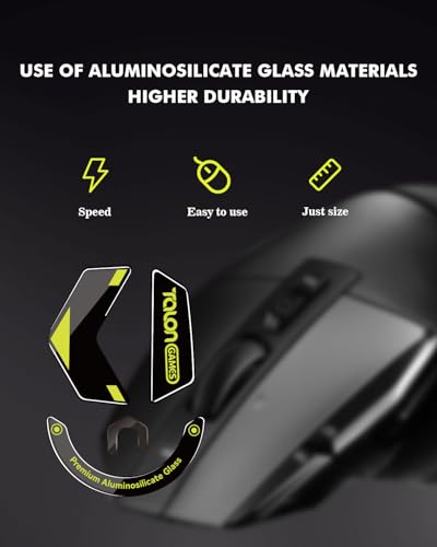 TALONGAMES Patins de souris en verre compatibles avec Logitech G502 X filaire, G502 X sans fil, bords incurvés, verre ultra résistant, semelle super lisse, durable – vue 2
