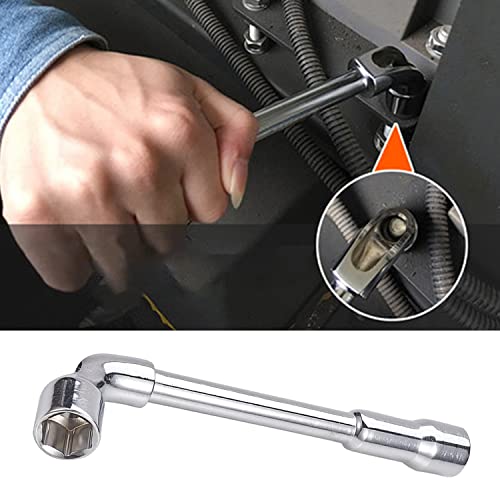 Auniwaig 17Mm Metric L Shaped Hex Socket Wrench Cr-V Chrome Plated Finish Handle Elbow Double-Head Casing Bit Holder Manuel Repair Tool For Electrician Mechanic Repair Shop #TOP3