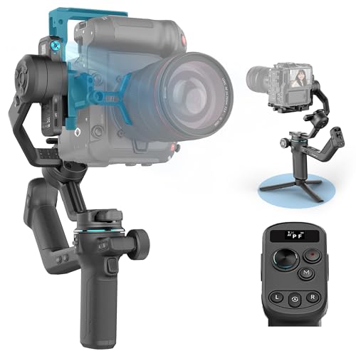 Feiyutech SCORP-C2 [OFFICIAL] Camera Gimbal with 4.0 AI Tracking 3 Axis Gimbal Stabilizer for DSLR/Mirrorless Camera 3.5kg Payload Integrated Rear Handle Button Control Panel Native Vetical Shooting