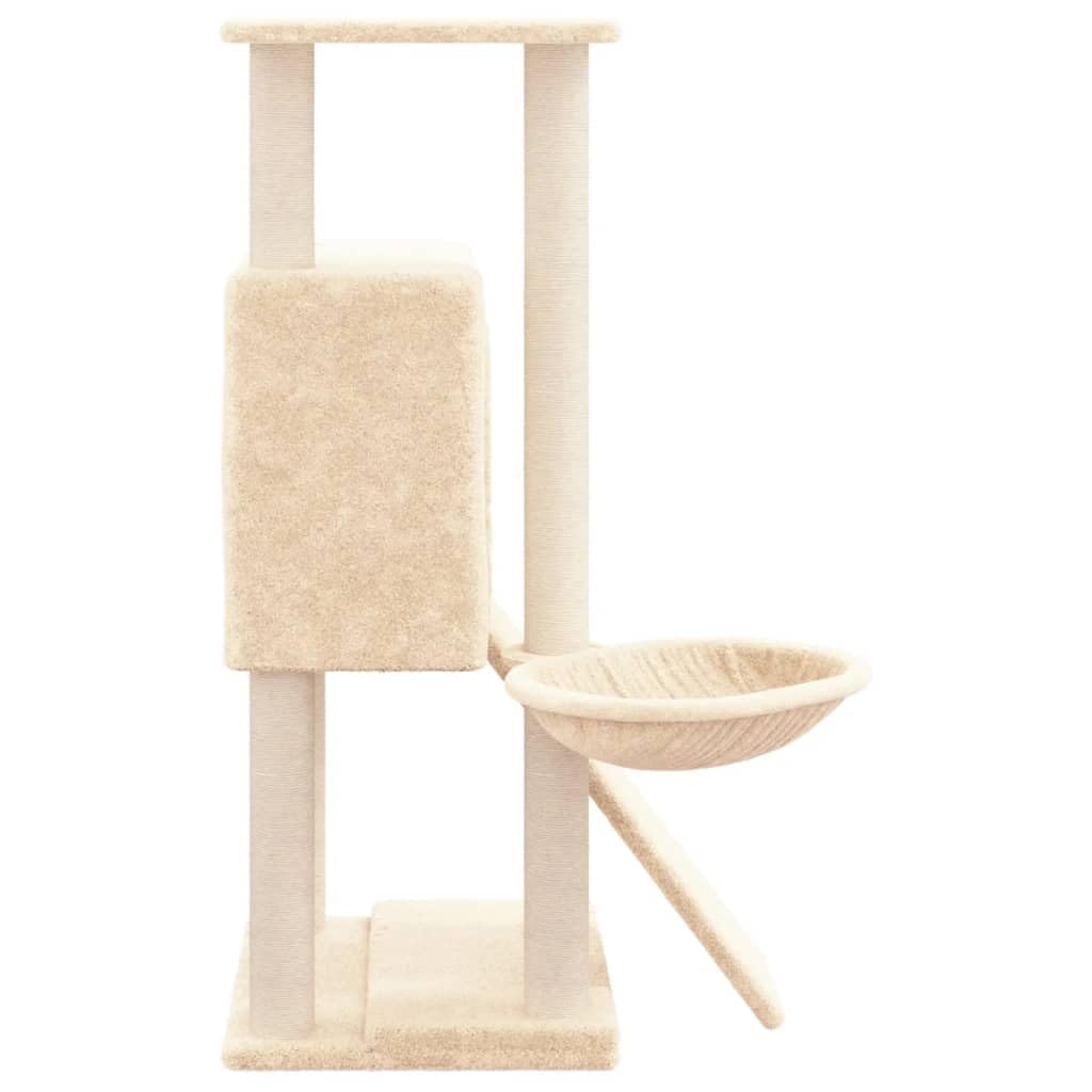 Rascador para Gatos con Postes de sisal, ShGaxin Rascador Gato, Arbol Rascador para Gatos, Gatos Accesorios, Torre Gatos, Arranhador para Gatos, Casa para Gatos, Crema 96 cm