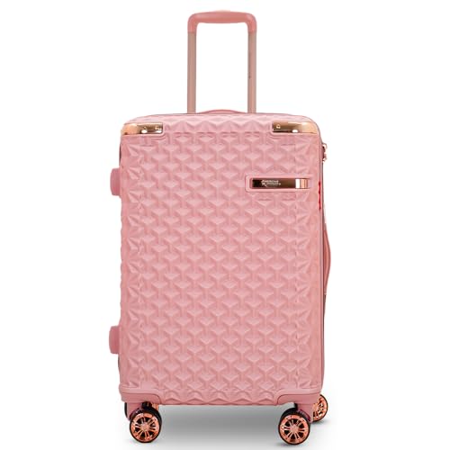 Image of AMERICAN TRAVELLER Goldie ABS Travel Suitcase | Hard Shell Large Luggage | High-Capacity Trolley Bag for Travel | Durable Check-in Suitcase with Spinner Wheels & Secure Lock(28, Rose Pink)