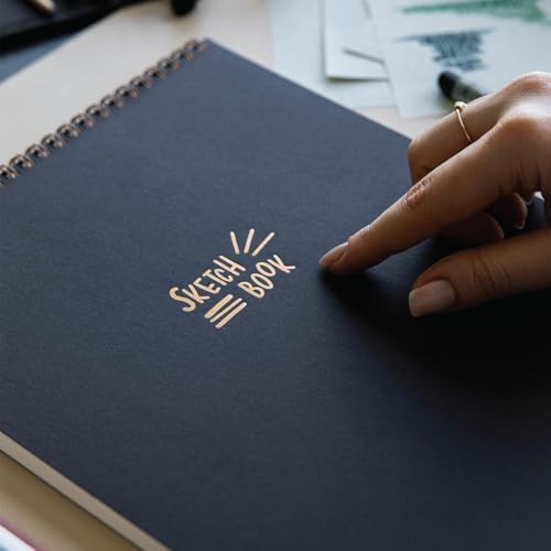 A4 Siyah Kraft Kapak Eskiz Defteri 60 Yaprak 140 gr. Perforajlı Sketch Book - Görsel 5