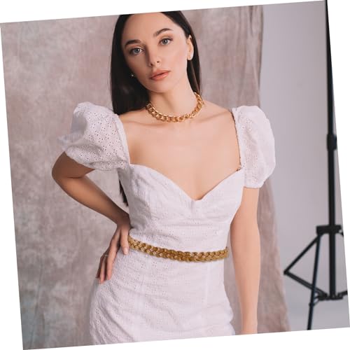 PRETYZOOM 1pc Women Woven Waist Belt Needle Buckle Casual Brown Skirt Belt for Dress Look Imitation Versatile for Daily Wear4