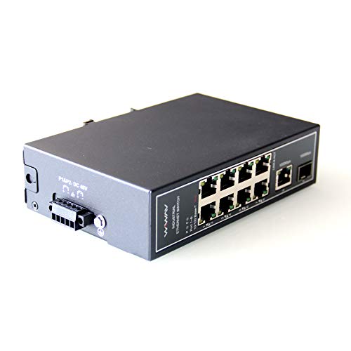 Wiwav Wdh-8Et1Gt1Gf-Poe 10/100Mbps 10-Port Poe Unmanaged Industrial Ethernet Switches With Din Rail/Wall-Mount(-30°C To 75°C,Ip30) #TOP2