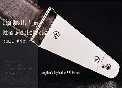 Men's Belt,Alligator Belt Cowhide Crocodile Print Belt Buckle3