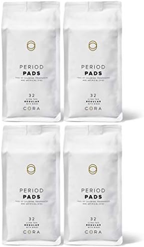 Cora Ultra Thin Overnight Period Pads with Dry Wicking Technology (112 Count)