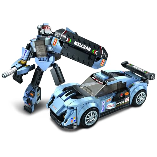 Image of Cobalt Racer 2-in-1 Robot & Sports Car (229 Pieces) | Learn About Machines | Building Block Set for Kids Age 6+ | STEM Educational Toy | Build, Play & Learn | Science & Learning Toy