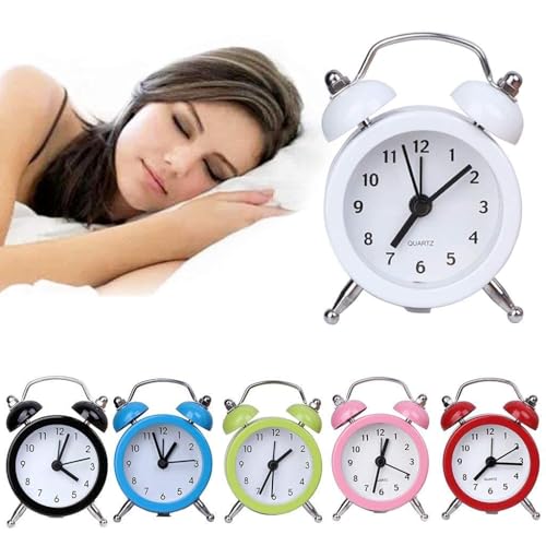Image of Vintage Inspired Mini Table Alarm Clock, Old Retro Style Digital Alarm Clock, Small Table Clock for Home, Kitchen, Office and Decor (Yellow)
