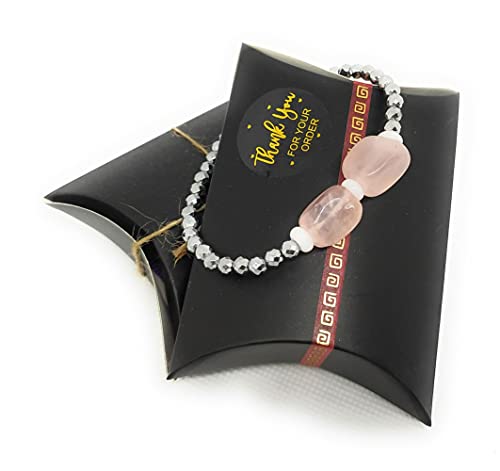 Bracciale Uomo Donna con Quarzo Rosa, Pietre dure