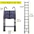 Telescoping Ladder Aluminum Black Extension Ladder 10.5FT 3.2m, Home Ladder with Detachable Hooks, Weights 19lbs Portable Collapsible Ladder Adjustable Height, Space Saving