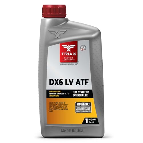 TRIAX DX6 ATF - Compatible with Dexron VI and Mercon SP/LV Applications - Full Synthetic, OEM Grade, Low Viscosity, Fill for Life Automatic Transmission Fluid (1 Quart)