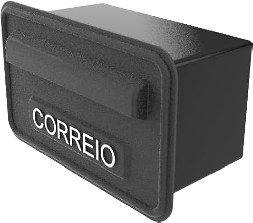 Caixa de Correios Cartas Parede Grade PVC Embutir Resistente Cor:Preto