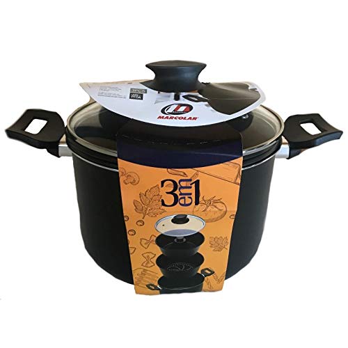 Panela 3 em 1 Marcolar Preto antiaderente