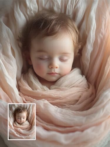 Diamond Painting Personalizado, Cuadro Diamantes Personalizado con Foto, DIY Diamond Painting Kit Completo, Pintar con Diamantes Personalizado para Manualidades, Regalos Personalizados 70x125cm L-261