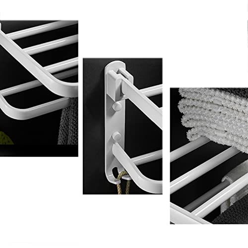 Rail de serviette pliable fixation murale auto-adhésive sans percer