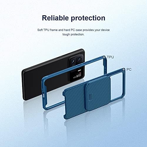 Camera Protection Case for Xiaomi Mi 11 Ultra, TPU Bumper PC Back Cover, Slide Lens Privacy Protection Shockproof Protective Case (Black)