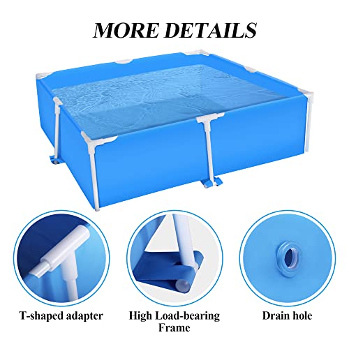 Raysfung 59X 59 Inch Above Ground Small Swimming Pool Square Mini Metal Frame Swimming Pool For Outdoor Kids #TOP2