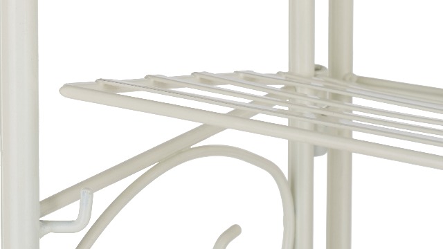 Étagère à Plantes Relaxdays 4 Niveaux Métal Pliable Blanche - Support Intérieur 156x46x25cm