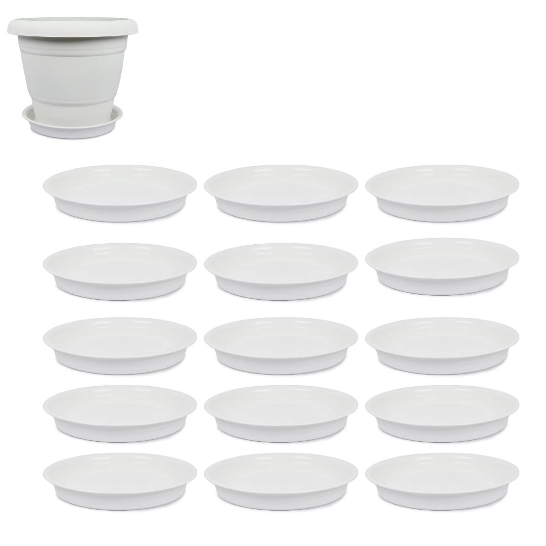 SPYLARKS™ Good Duty Planter Gamla Bottom Plate/Tray/Saucer Base Plate/Drip Tray for Flower Pots-White (6inch) (Pack of 15) (B0B127FMVF) Amazon Price History, Amazon Price Tracker