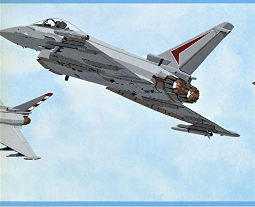 CONCORD WALLCOVERINGS ™ Fighter Jet Aircraft Wallpaper Border, 7' x 15' for Play Rooms & Play...