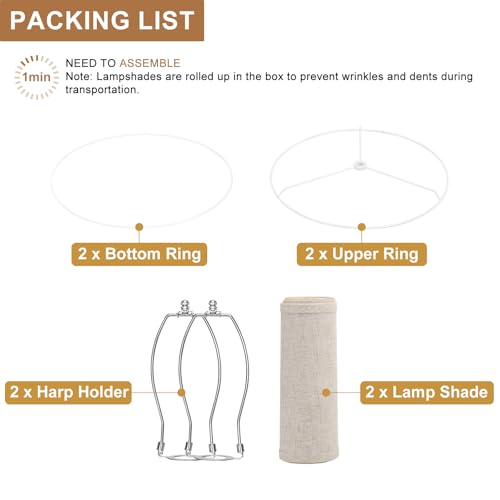 Seaside Village 2P-FS Lampshades Set Of 2, Drum Lampshades 11.6 Inch Top X 12.6 Inch Bottom X 9.8 Inch High thumb #6