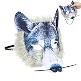 Kreatives Wolf-Design: Die halloween-maske besticht durch ihr detailreiches, lebensechtes wolfsmaske-aussehen und sorgt für ein spannendes und originelles cosplay-erlebnis auf jeder kostümparty