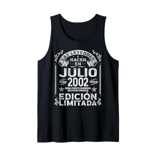 Las Leyendas nacen en Julio de 2002 - 20 años Cumpleaños Camiseta sin Mangas