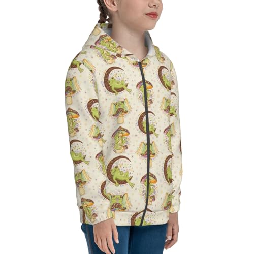 Frogs Kid Hoodies Boys Zip Up Sweatshirts Girls Pullover with Pocket4