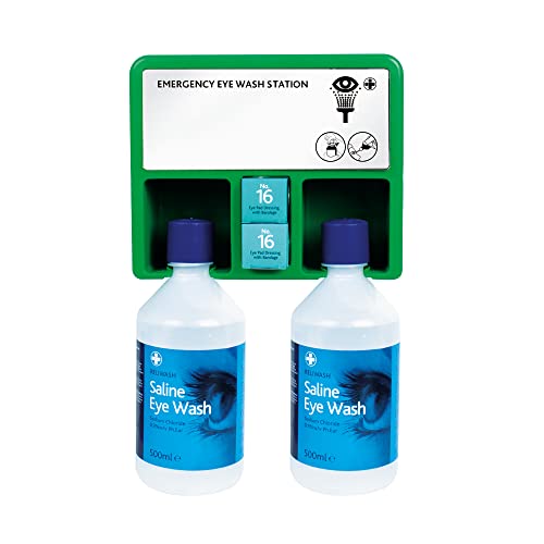 Reliance Medical Emergency Sterile Saline Eye Wash Solution Kit - Complete Eye Care Point 2 Eye Wash & Mirror Dual Purpose Eye Wash Station Ideal For Minor Eye Problem Irritation