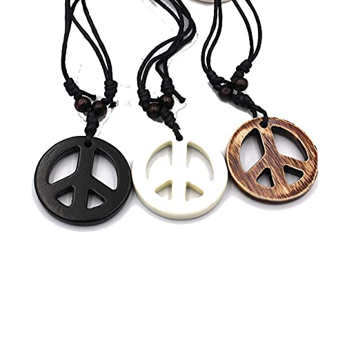 Colgante símbolo de la paz hippie de 3 piezas para fiestas temáticas de los años 60 y 70