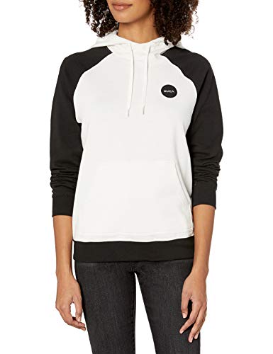 RVCA Women Motors Patch Colorblocked Hoodie White Small