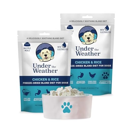Under the Weather Bland Diet for Dogs | Easy to Digest for Sick Dogs | Always Be Ready | Contains Electrolytes - All Natural Freeze Dried 100% Human Grade Meats | 2 Pack - Chicken, Rice - 6oz