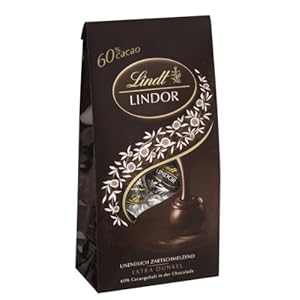 Lindt & Sprüngli Lindor Kogelzakken, extra donker, 60%, 2 stuks (2 x 136 g)