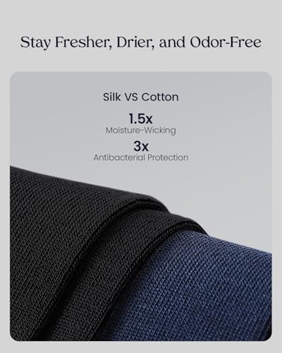 Men's Silk Socks - Luxury 98% Mulberry Silk Socks for Men, Ultra Soft, Breathable & Comfortable4