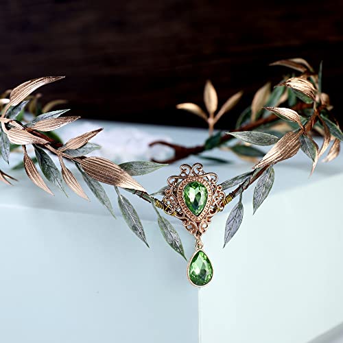 image for MOSTORY Renaissance Fairy Flower Crown - Elf Crown Woodland Headpiece 