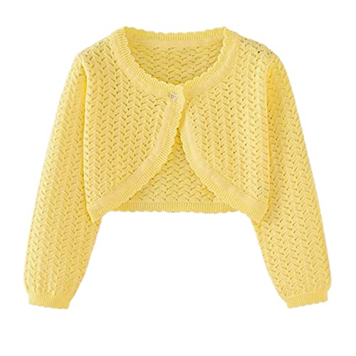 Girls Cardigan Sweater Kids Long Sleeve Knit Dress Cover Up Tops Baby Summer Sunscreen Shawl