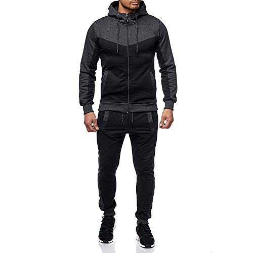Image of Marine Royal Track Suits for Men Set Full Zip Sweatsuit Outdoor Jogging Men Tracksuits