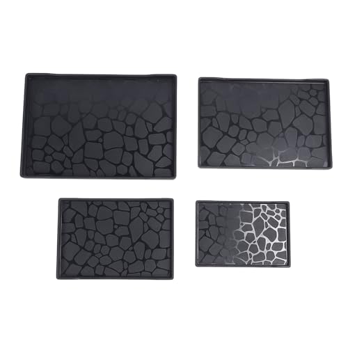 Plateau de service en plastique noir rectangulaire multifonctions - 7